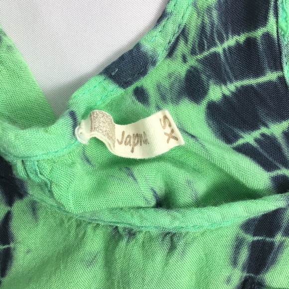 Japna XS Juniors Tie Dye Tank Top Green Navy - Picture 4 of 4
